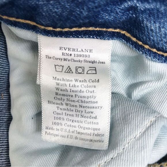 New EVERLANE The Curvy 90s Cheeky Straight Jean Button Fly Organic Cotton Sz 25 - Picture 8 of 12